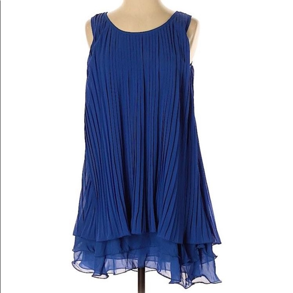 ModCloth blue ruffle mini dress.
